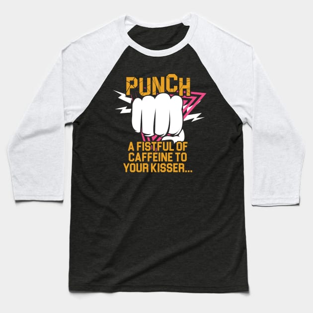 Punch Energy Drink Baseball T-Shirt by Gimmickbydesign